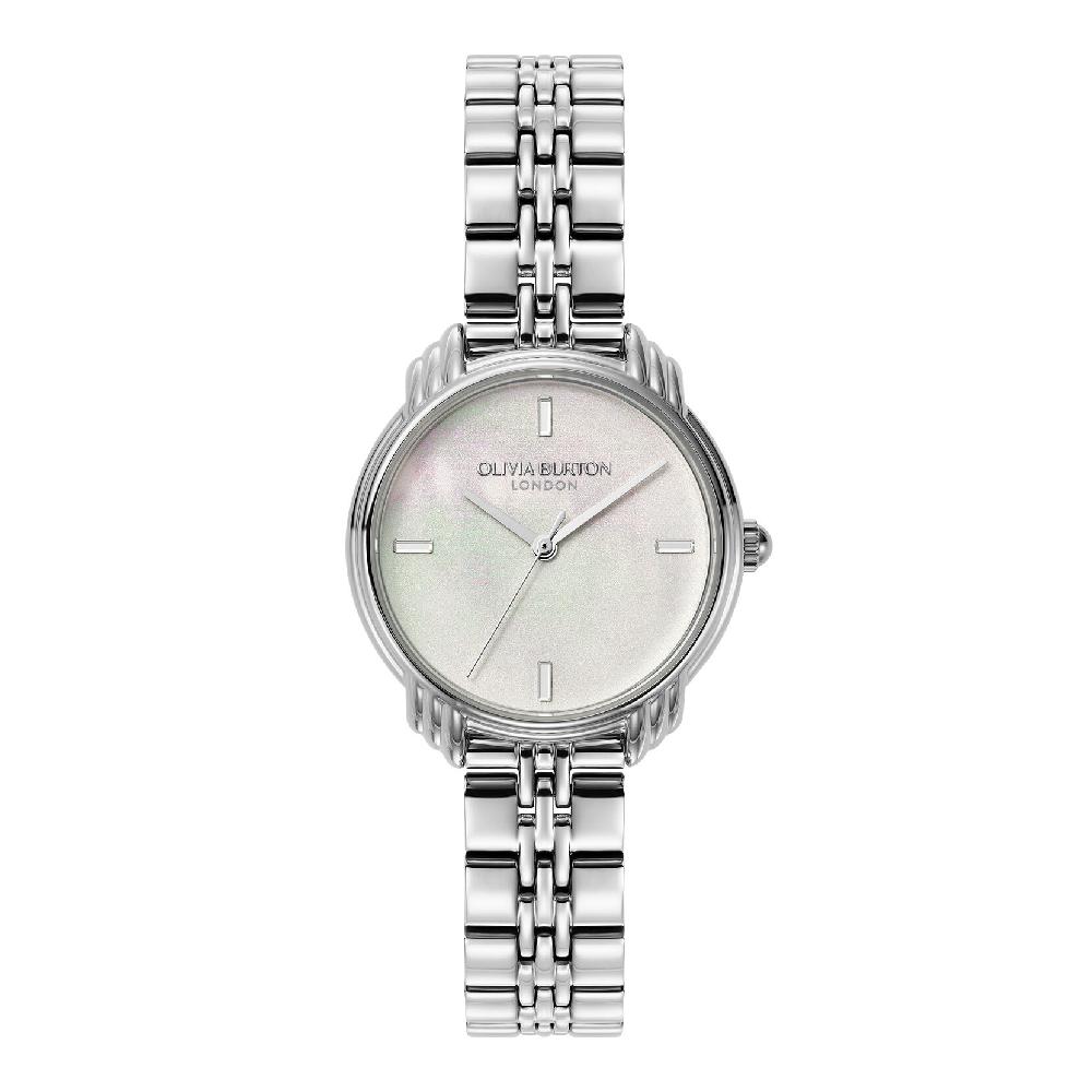 olivia burton 30mm Art Deco 2.0 Ivory & Silver Bracelet Watch