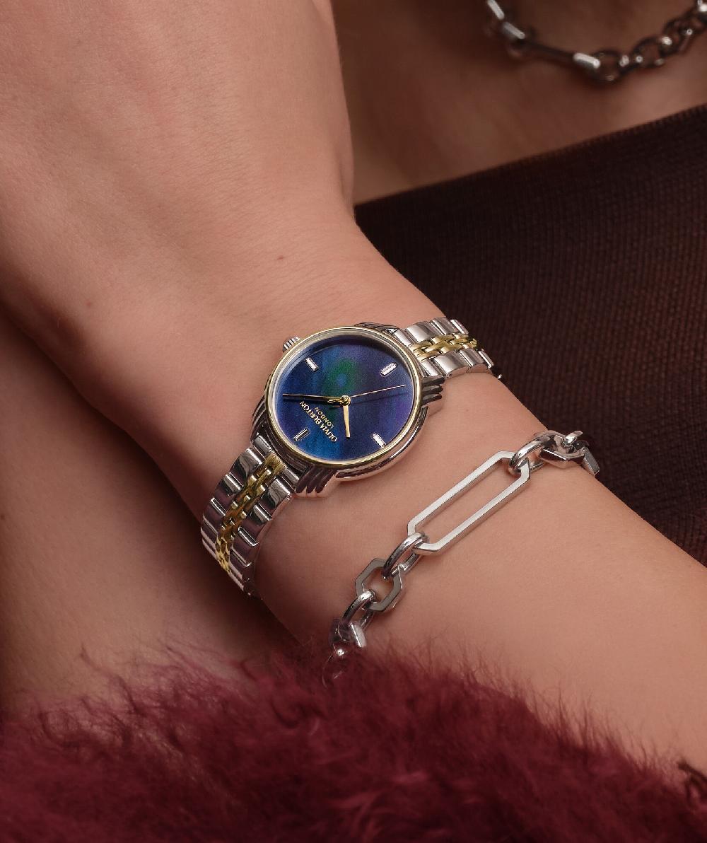 Olivia Burton 30mm Art Deco 2.0 Navy & Two Tone Bracelet Watch