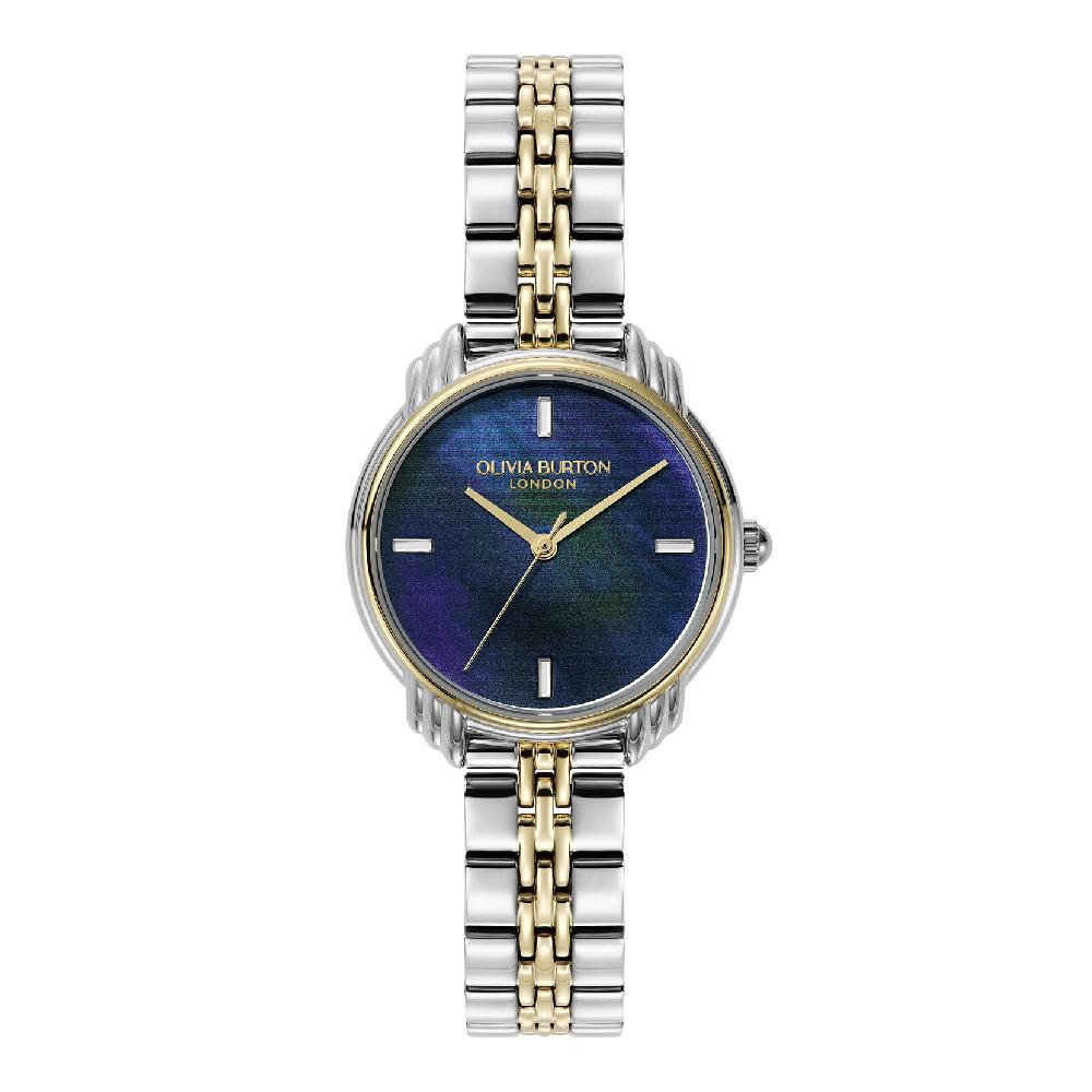 olivia burton 30mm Art Deco 2.0 Navy & Two Tone Bracelet Watch
