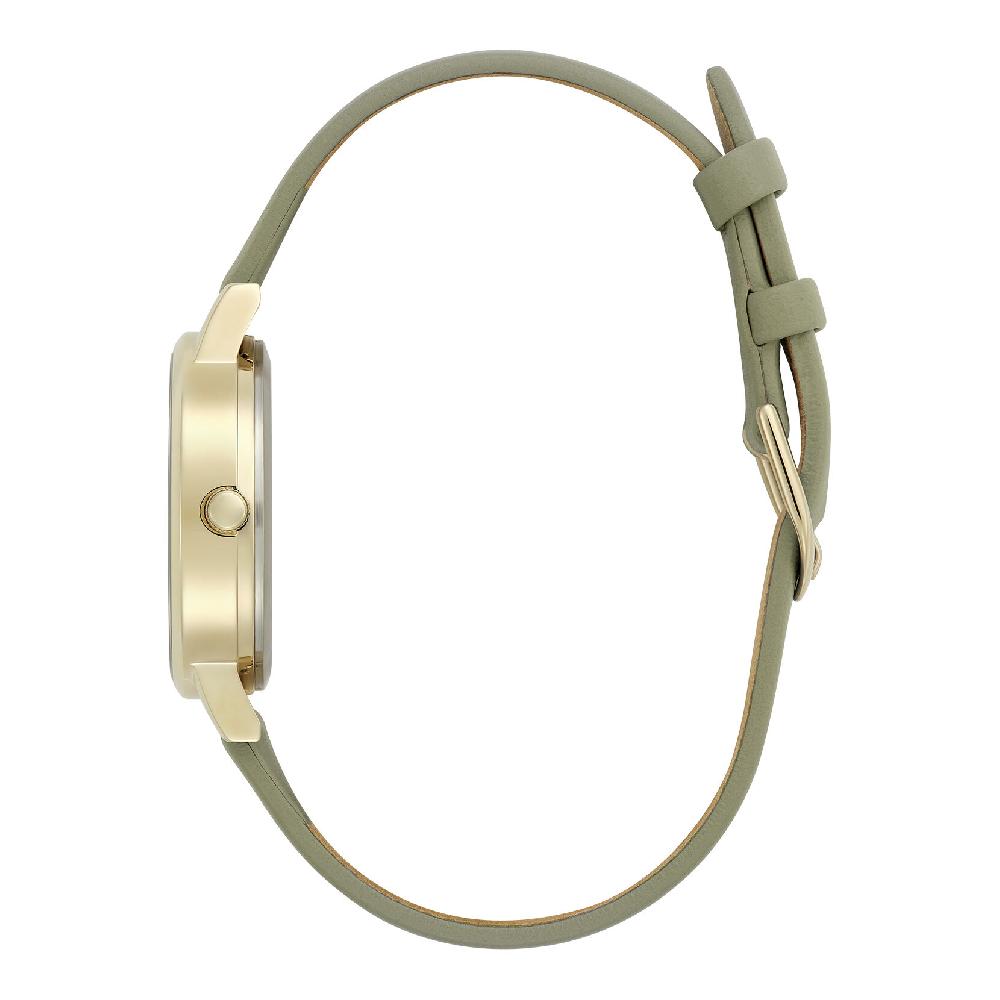 Olivia Burton 30mm Illustrated Florals Gold & Sage Green Leather Strap Watch