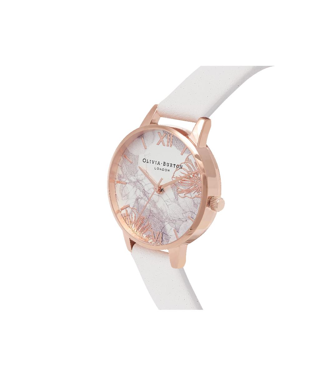 Olivia Burton 30mm Rose Gold & Blush Leather Strap Watch