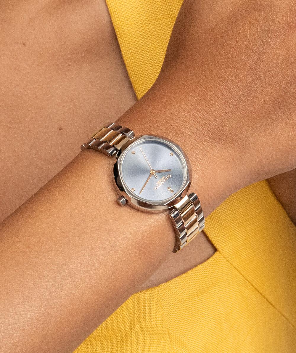 Olivia Burton 32mm Dimension T-Bar Chalk Blue & Two Tone Bracelet Watch