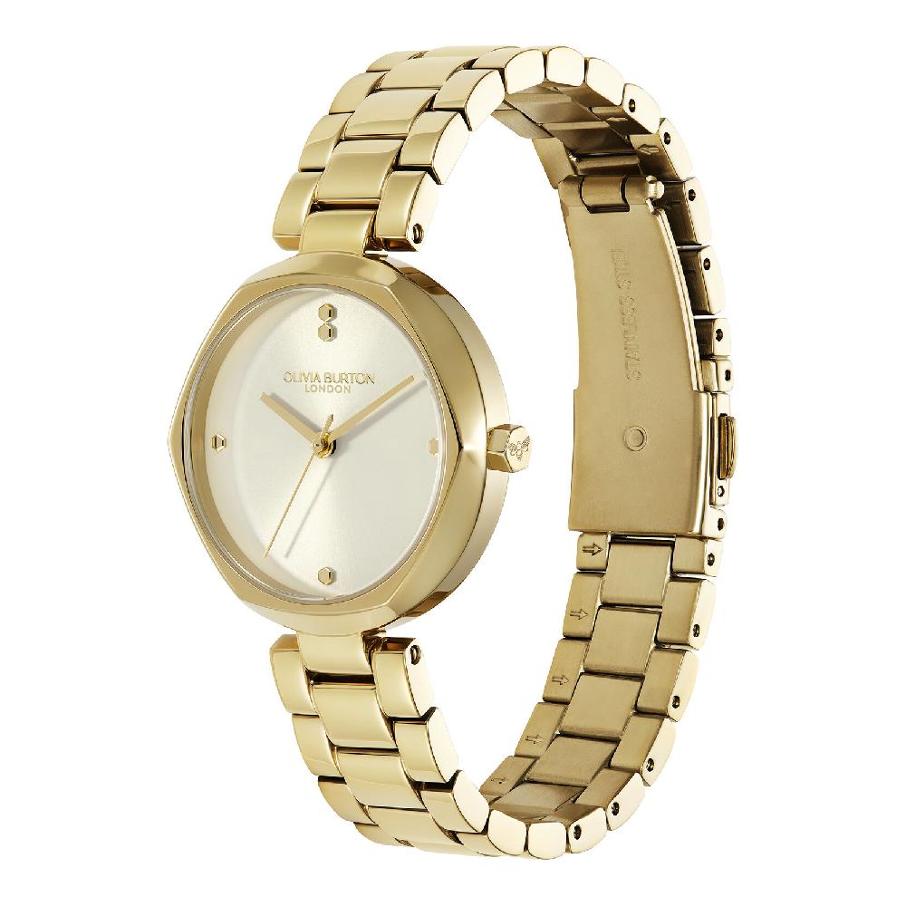 Olivia Burton 32mm Dimension T-Bar Ivory & Gold Bracelet Watch