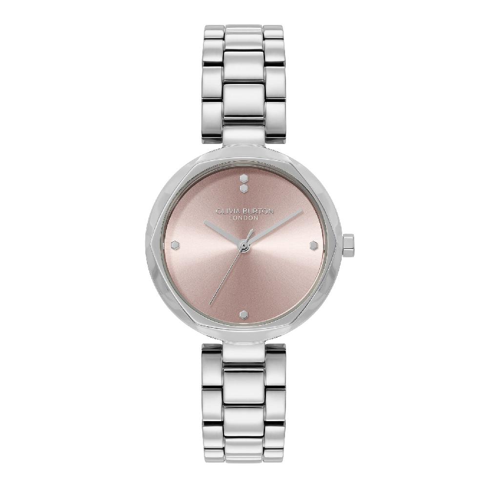 olivia burton 32mm Dimension T-Bar Mellow Rose & Silver Bracelet Watch olivia burton 32mm Dimension T-Bar Mellow Rose & Silver Bracelet Watch