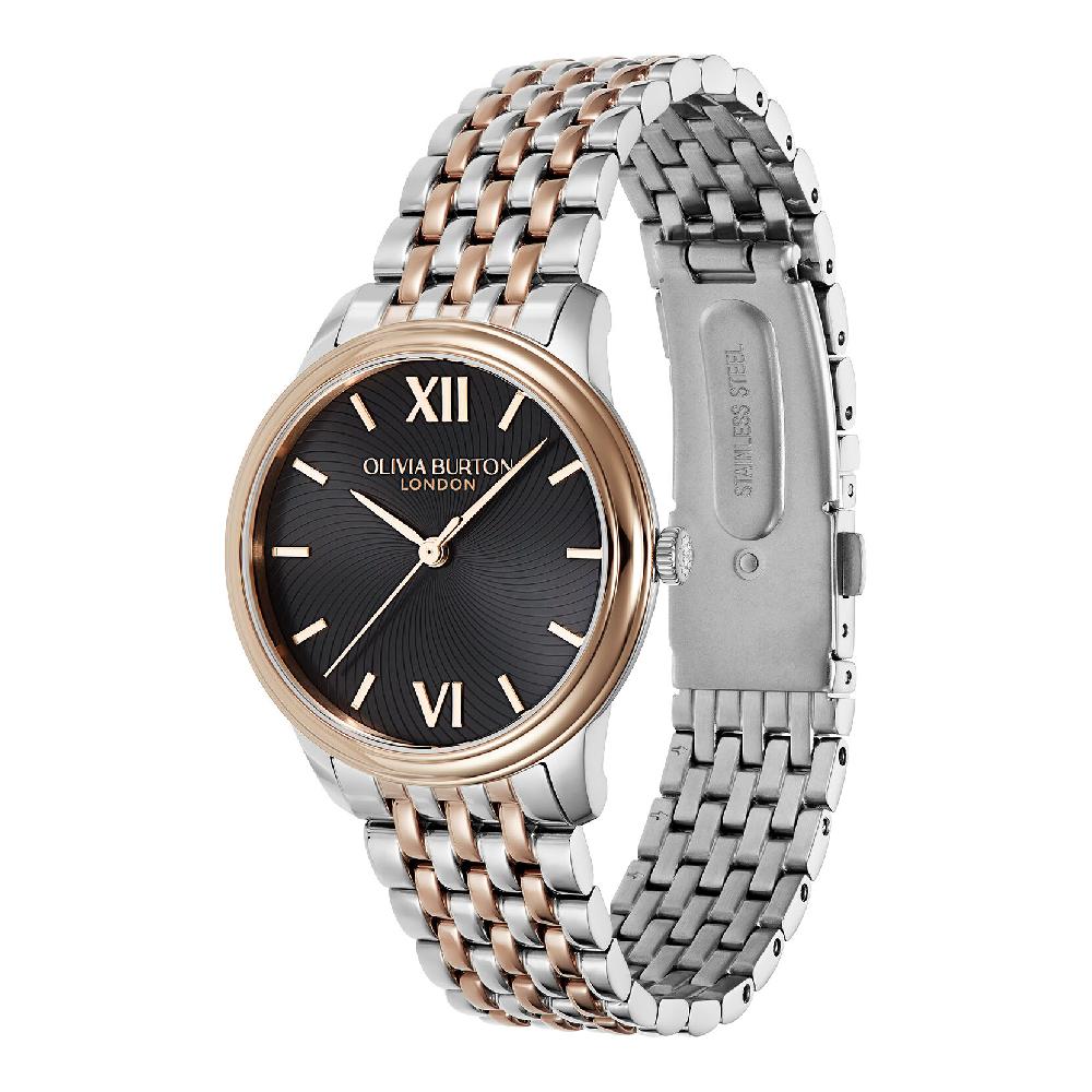 Olivia Burton 32mm Swirl Black & Two Tone Bracelet Watch