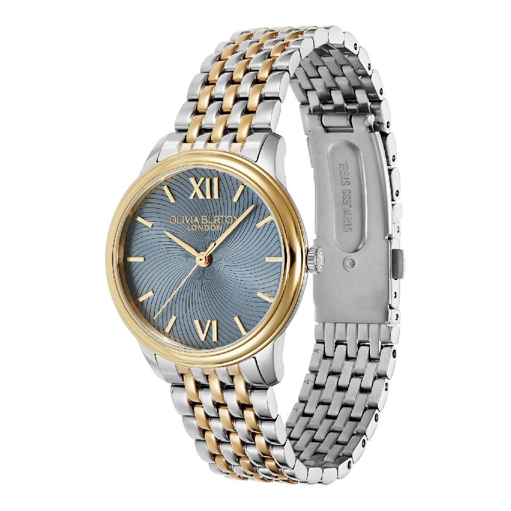 Olivia Burton 32mm Swirl Chalk Blue & Two Tone Bracelet Watch