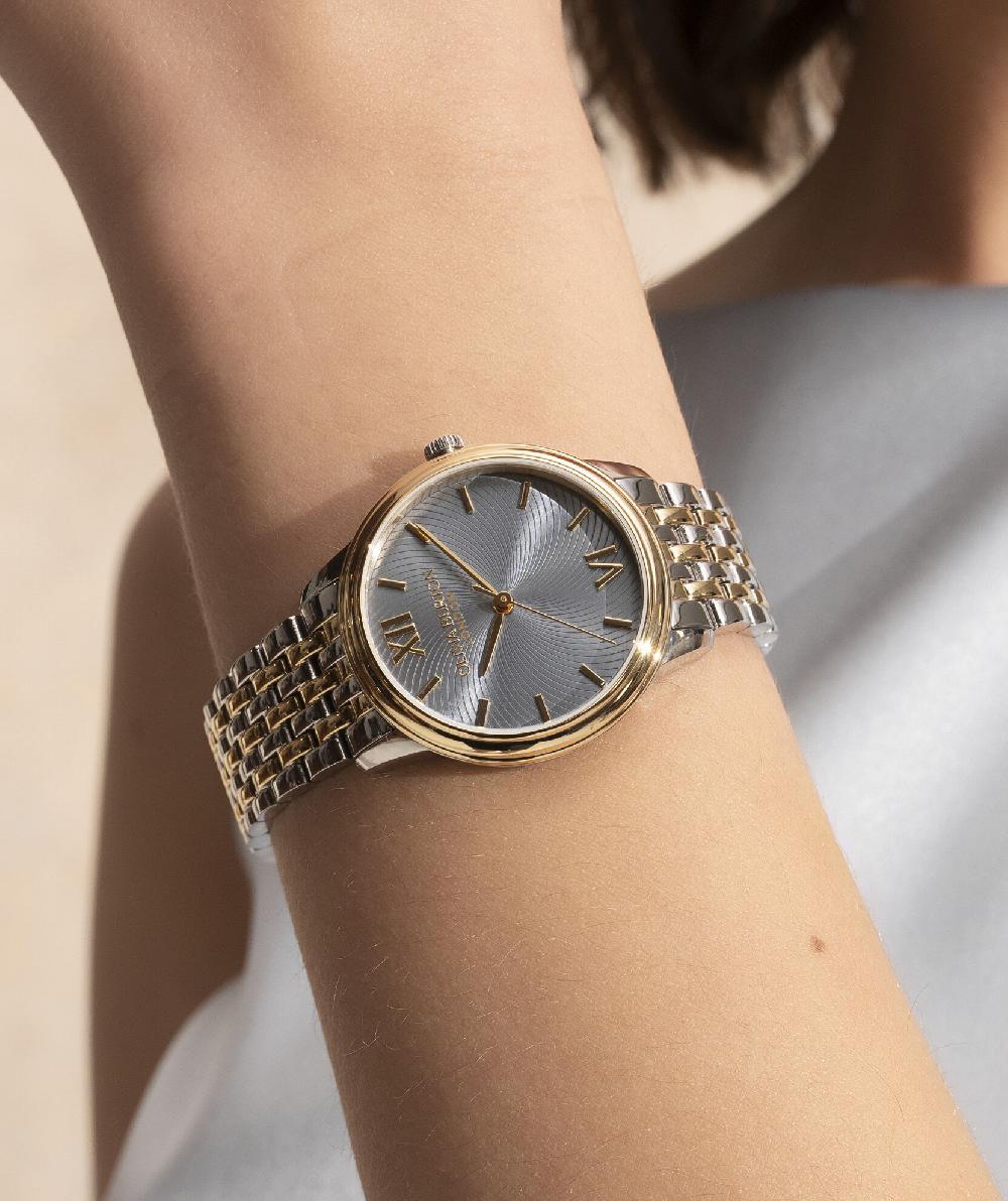 Olivia Burton 32mm Swirl Chalk Blue & Two Tone Bracelet Watch