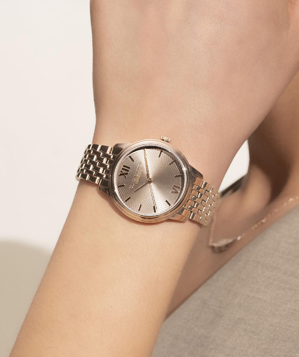 Olivia Burton 32mm Swirl Mushroom & Rose Gold Bracelet Watch