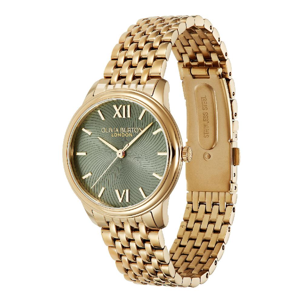 Olivia Burton 32mm Swirl Sage Green & Gold Bracelet Watch
