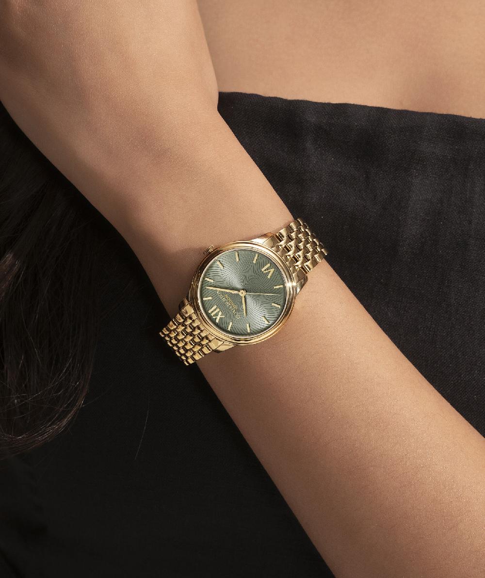 Olivia Burton 32mm Swirl Sage Green & Gold Bracelet Watch