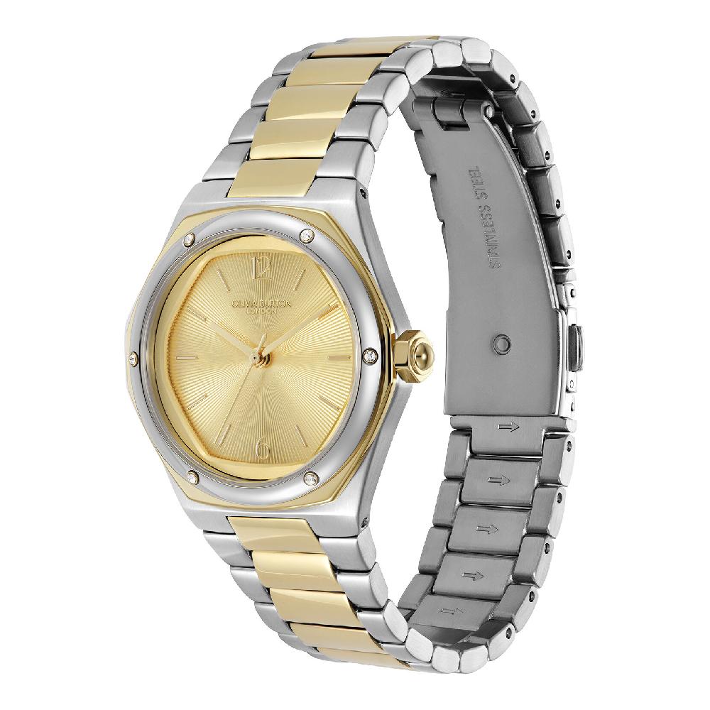 Olivia Burton 33mm Hexa Gold & Two Tone Bracelet Watch