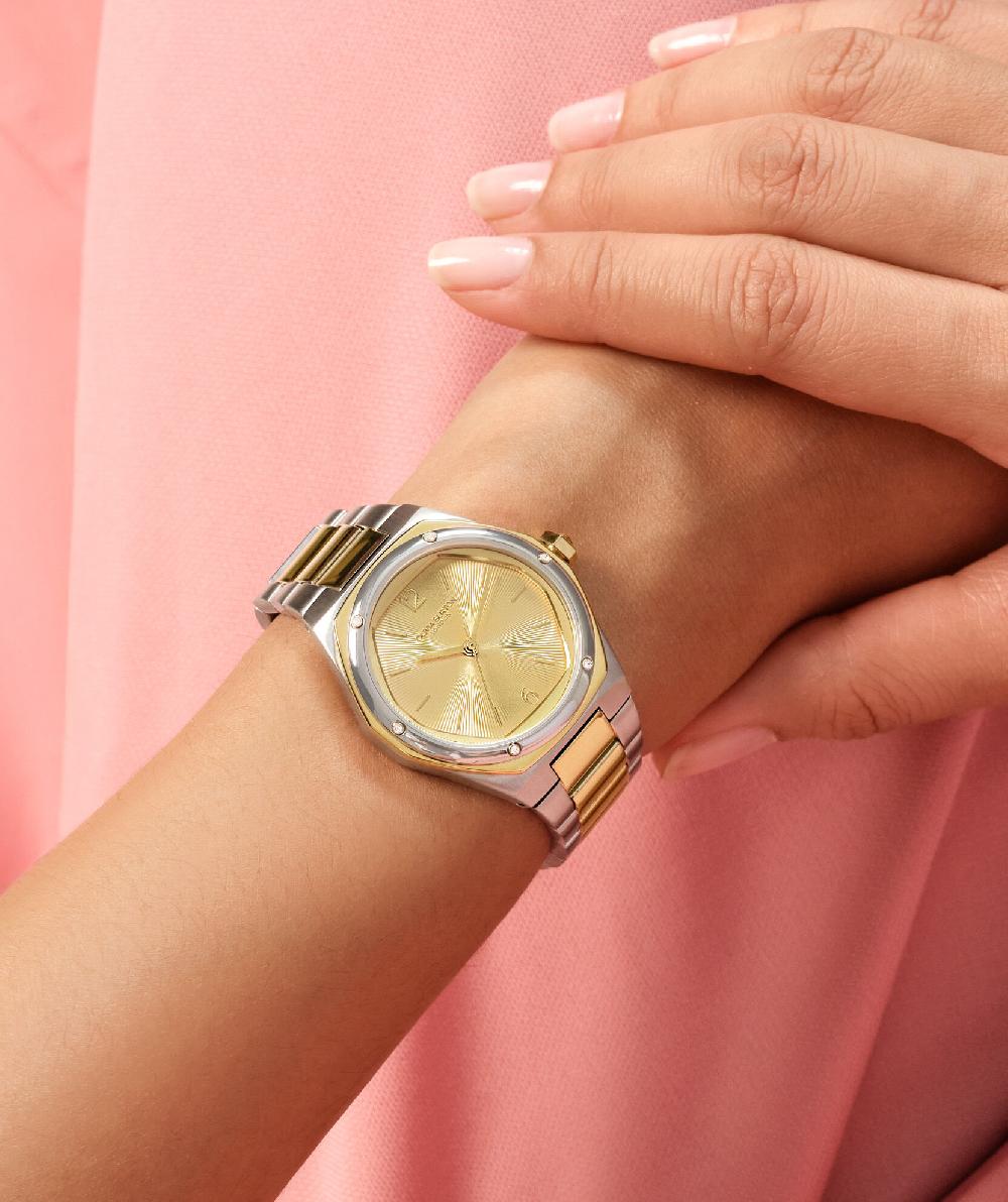 Olivia Burton 33mm Hexa Gold & Two Tone Bracelet Watch