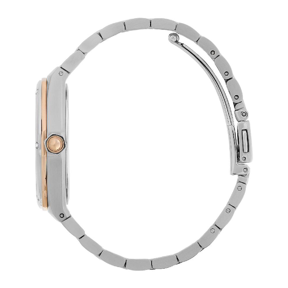 Olivia Burton 33mm Hexa White Carnation Gold & Silver Bracelet Watch