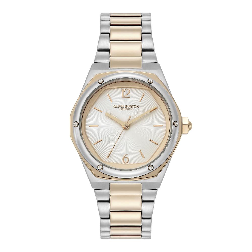 olivia burton 33mm Hexa White & Two Tone Bracelet Watch