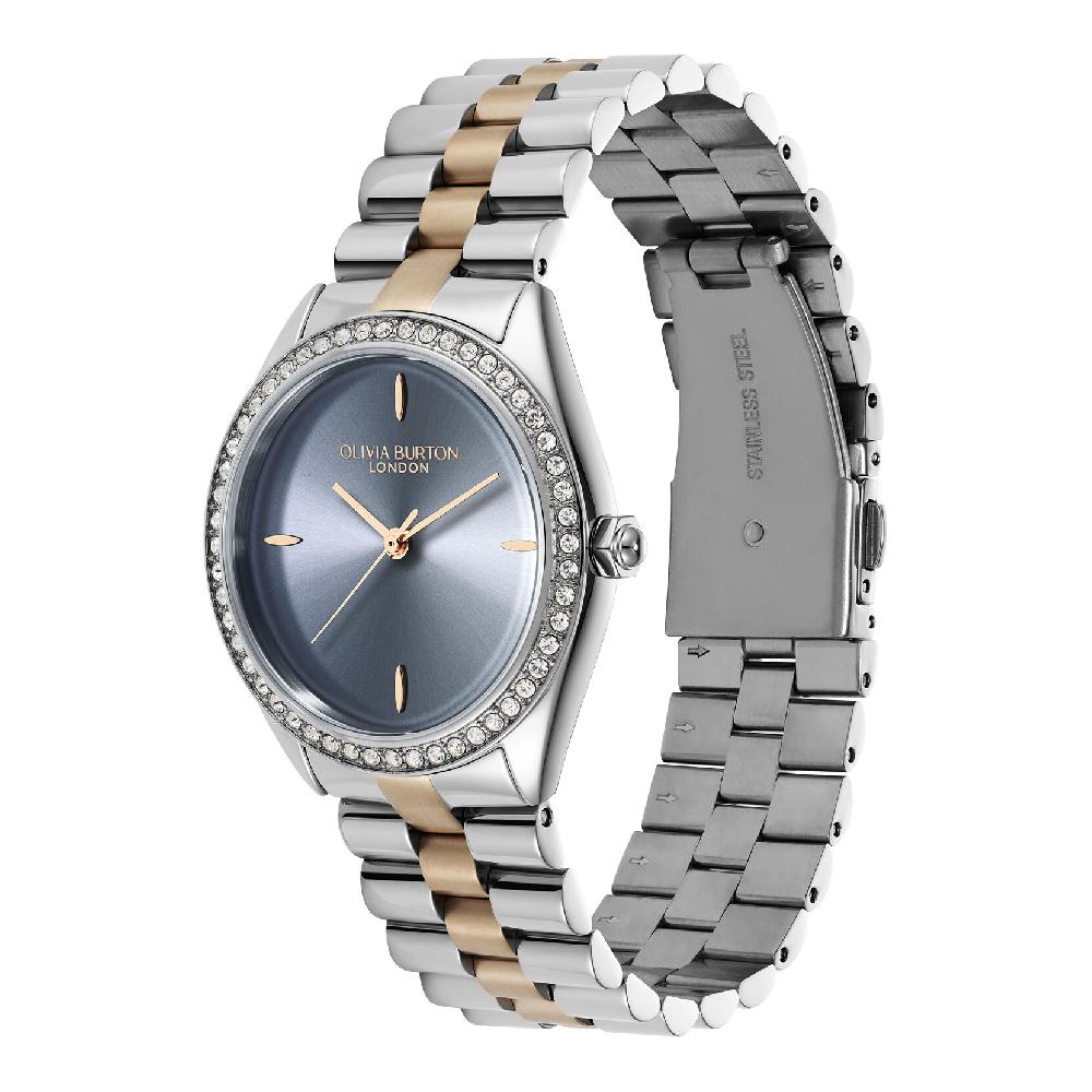 Olivia Burton 34mm Bejewelled Chalk Blue & Two Tone Bracelet Watch