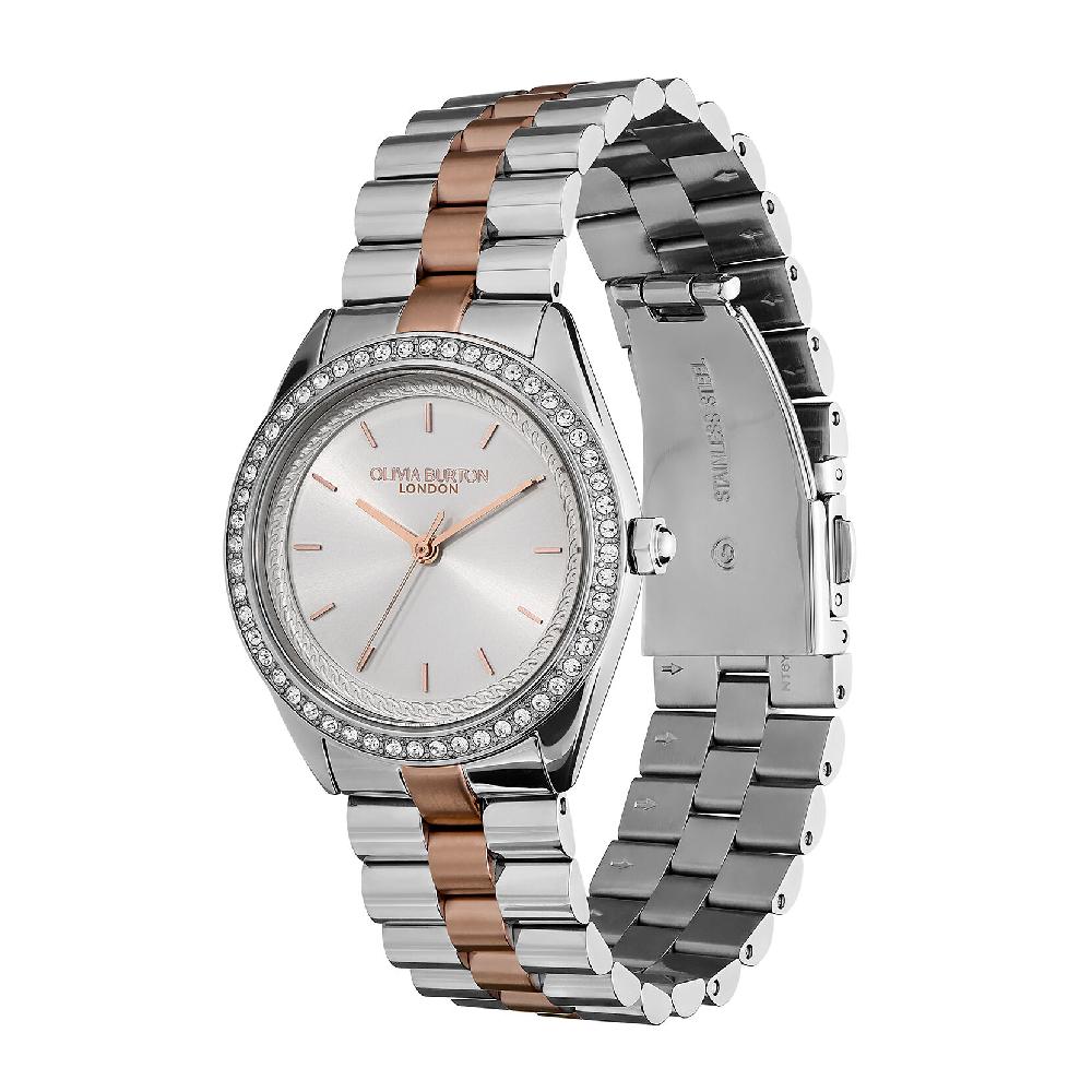 Olivia Burton 34mm Bejewelled Silver & Two Tone Bracelet Watch