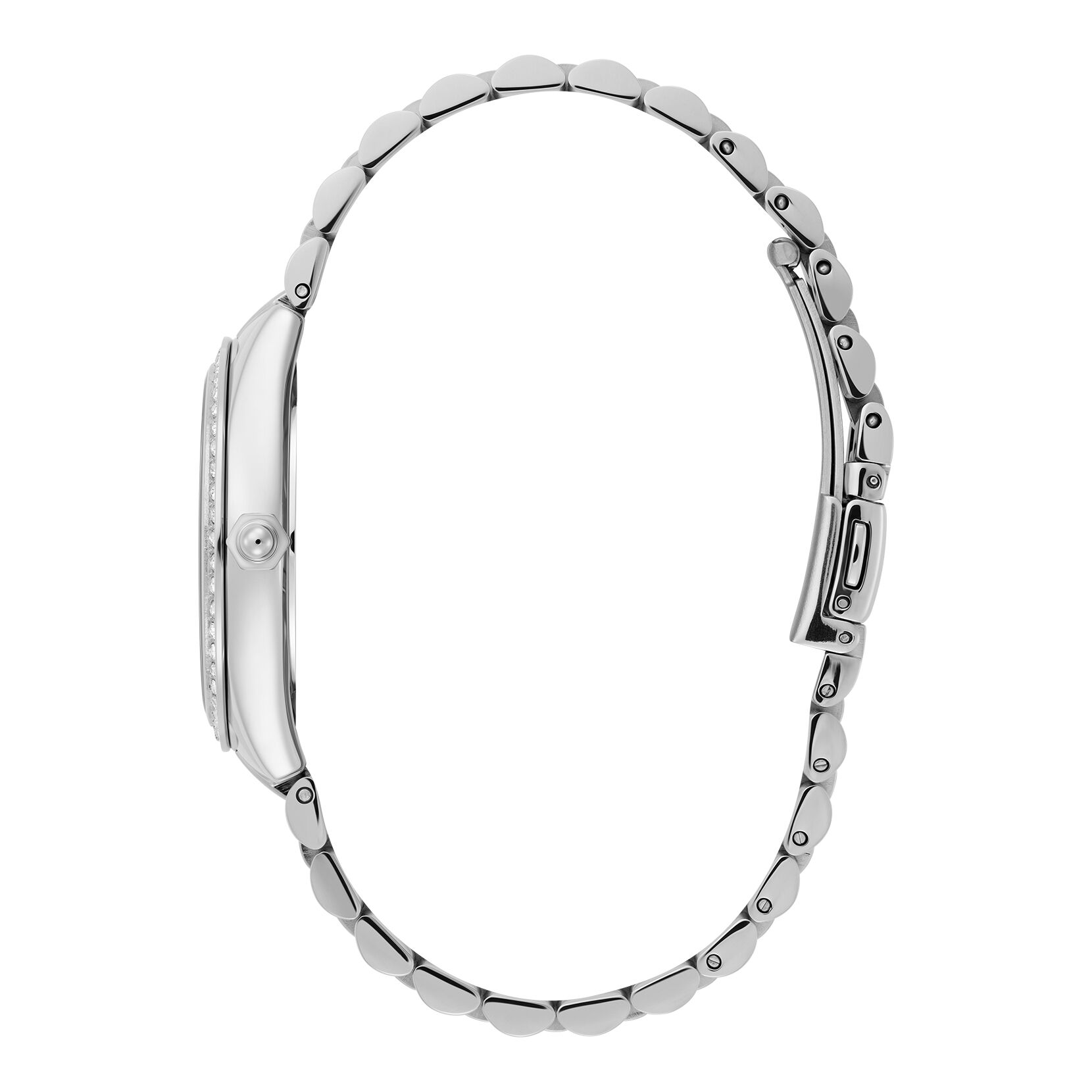 Olivia Burton 34mm Bejewelled Trench Coat & Silver Bracelet Watch