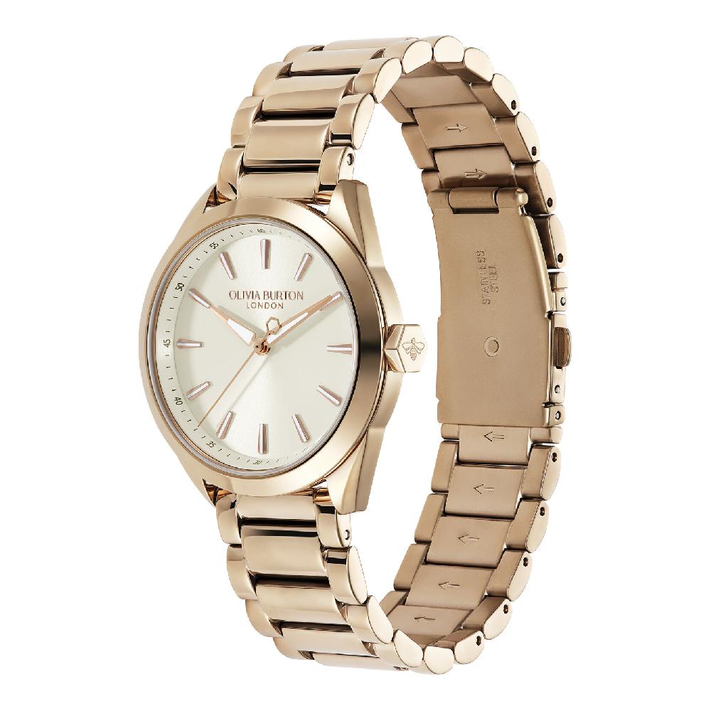 Olivia Burton 34mm Geo Ivory & Rose Gold Bracelet Watch
