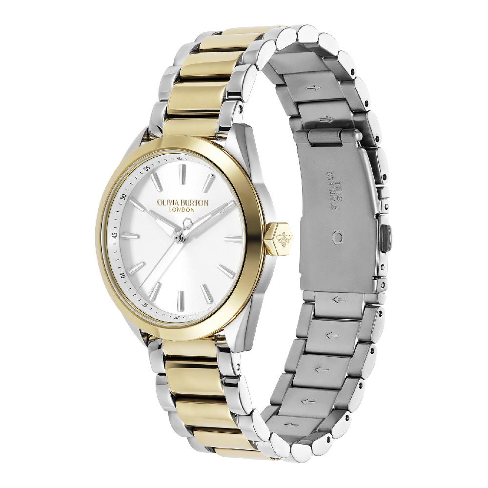 Olivia Burton 34mm Geo White & Two Tone Bracelet Watch