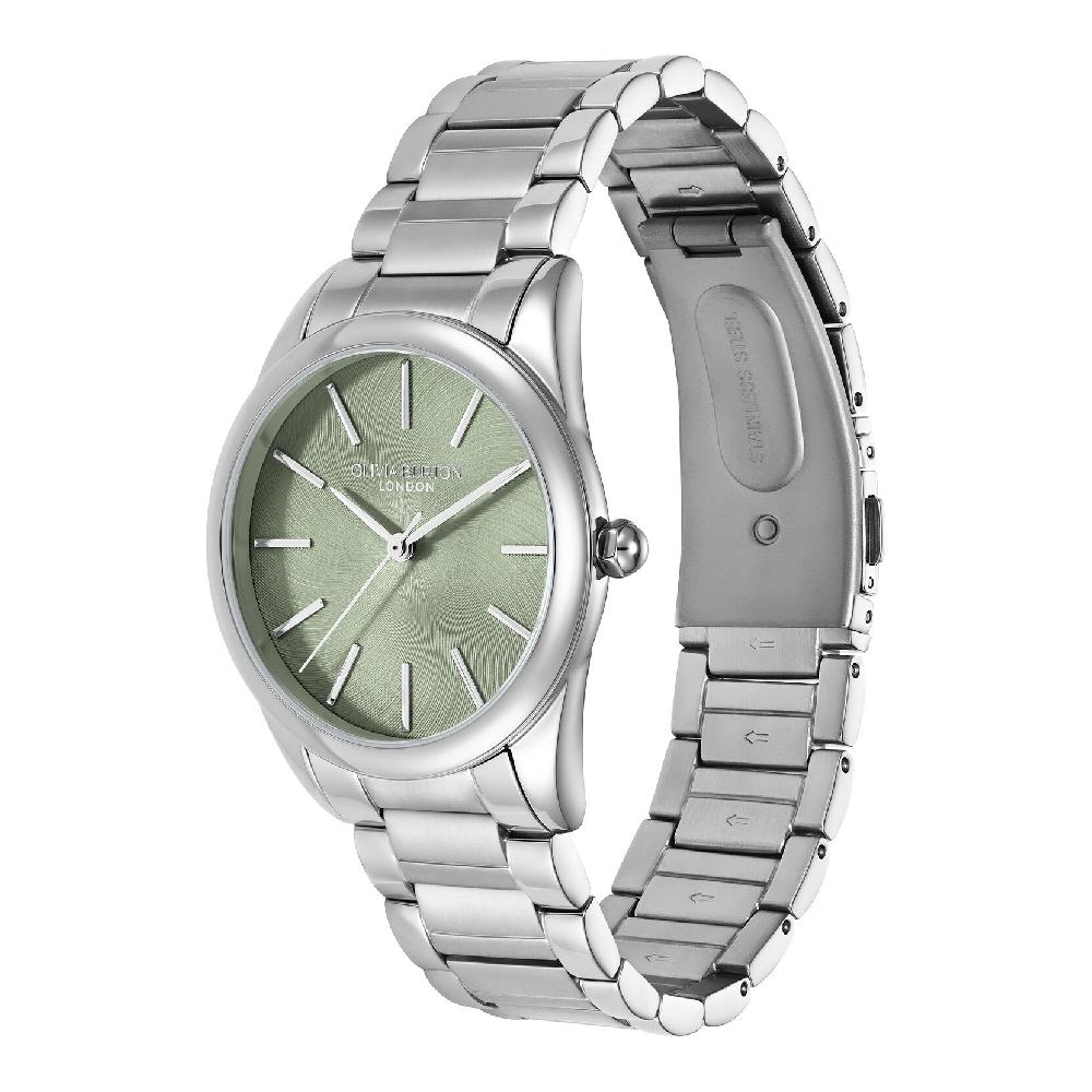 Olivia Burton 34mm Glowful Mint Green & Silver Bracelet Watch