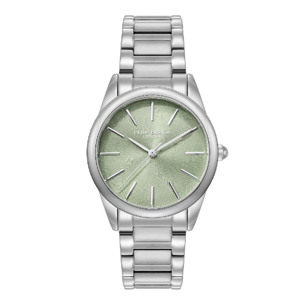 olivia burton 34mm Glowful Mint Green & Silver Bracelet Watch olivia burton 34mm Glowful Mint Green & Silver Bracelet Watch