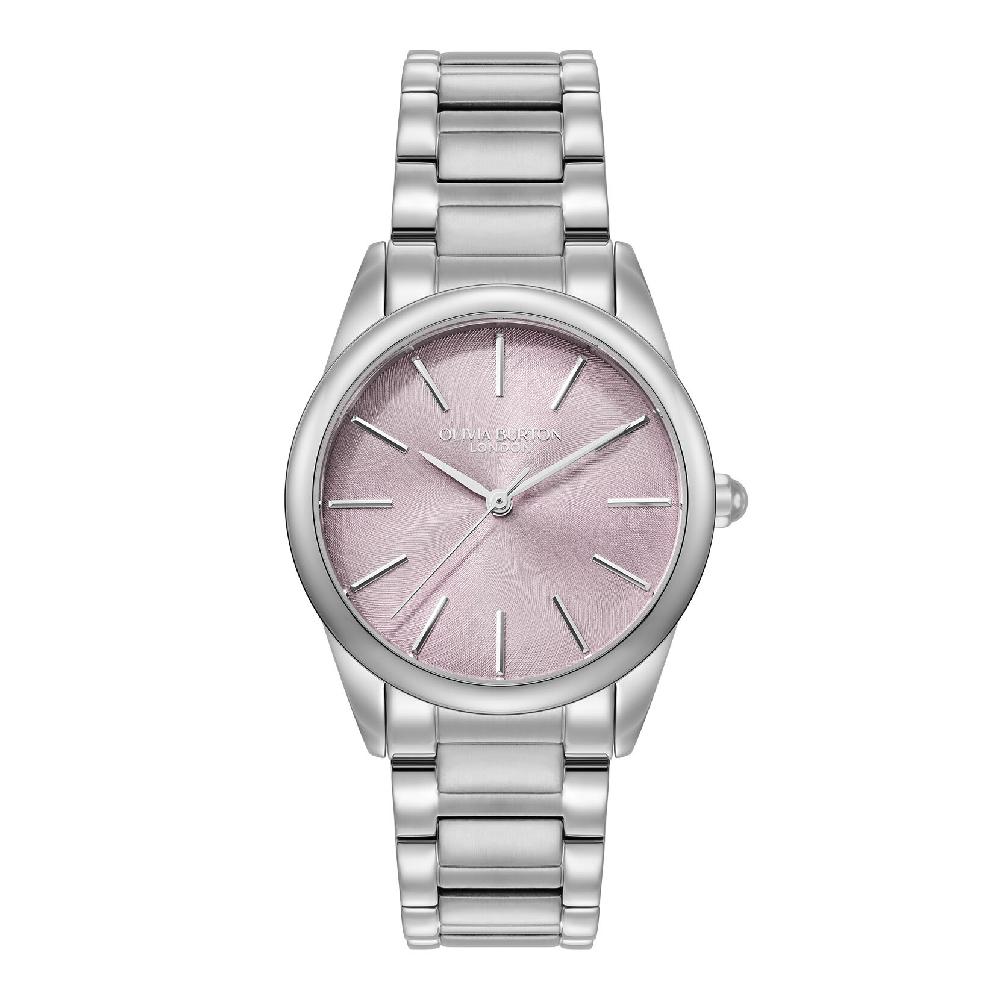 olivia burton 34mm Glowful Pale Lavender & Silver Bracelet Watch