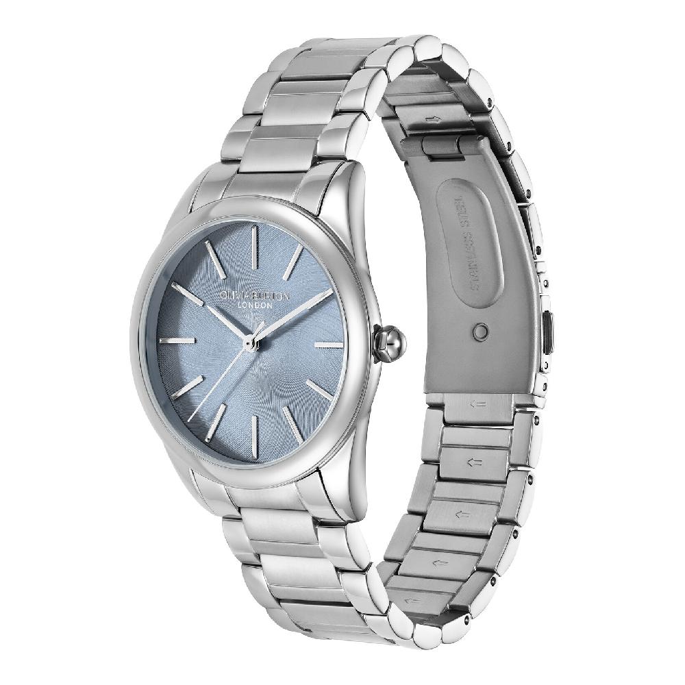 Olivia Burton 34mm Glowful Sky Blue & Silver Bracelet Watch