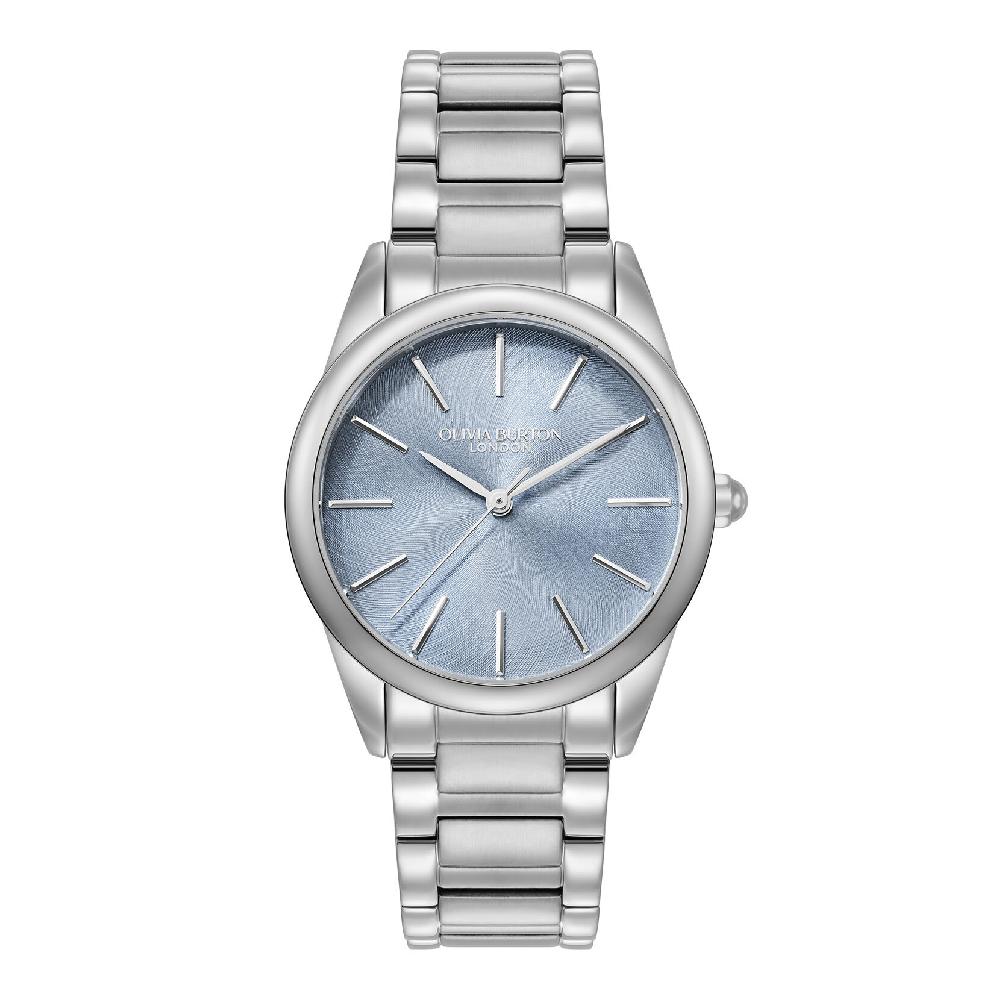 olivia burton 34mm Glowful Sky Blue & Silver Bracelet Watch olivia burton 34mm Glowful Sky Blue & Silver Bracelet Watch
