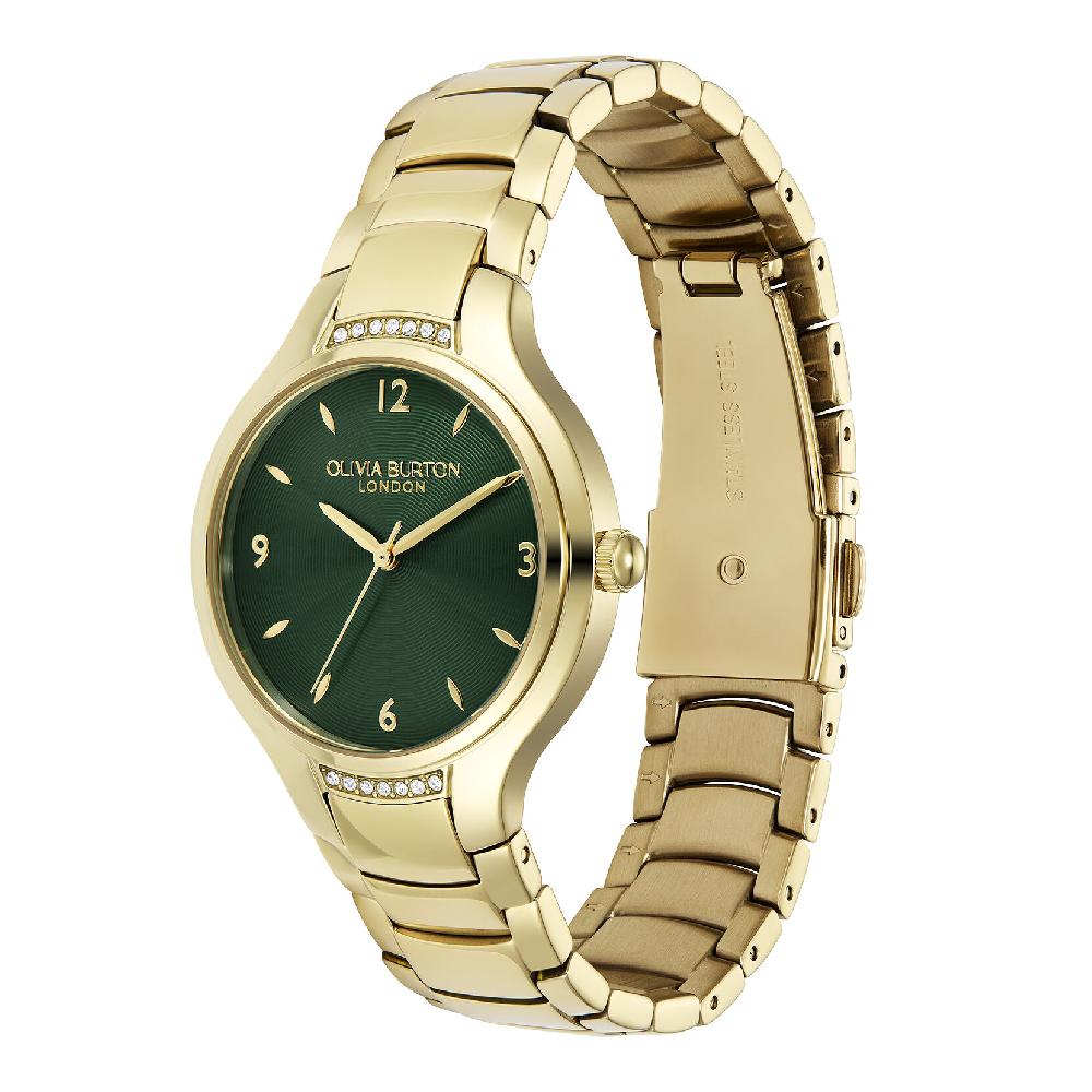 Olivia Burton 34mm Lea Forest Green & Gold Bracelet Watch