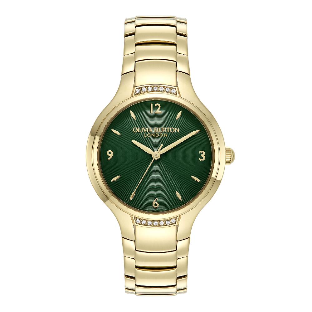 olivia burton 34mm Lea Forest Green & Gold Bracelet Watch