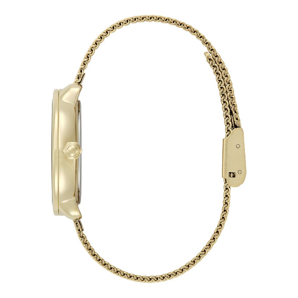 Olivia Burton 34mm Moon Phase White & Gold Mesh Watch