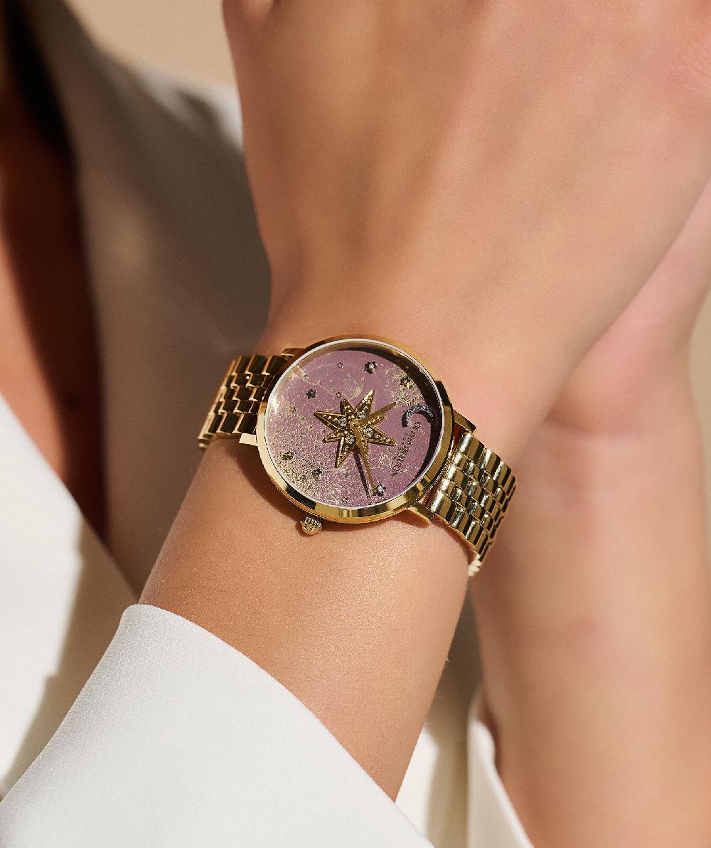 Olivia Burton 35mm Nova Slim Mushroom & Gold Bracelet Watch