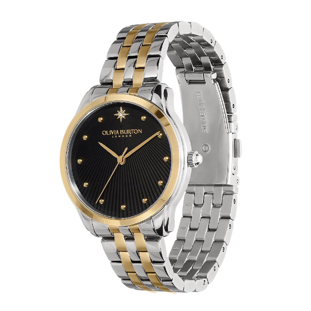 Olivia Burton 36mm Starlight Black & Two Tone Bracelet Watch