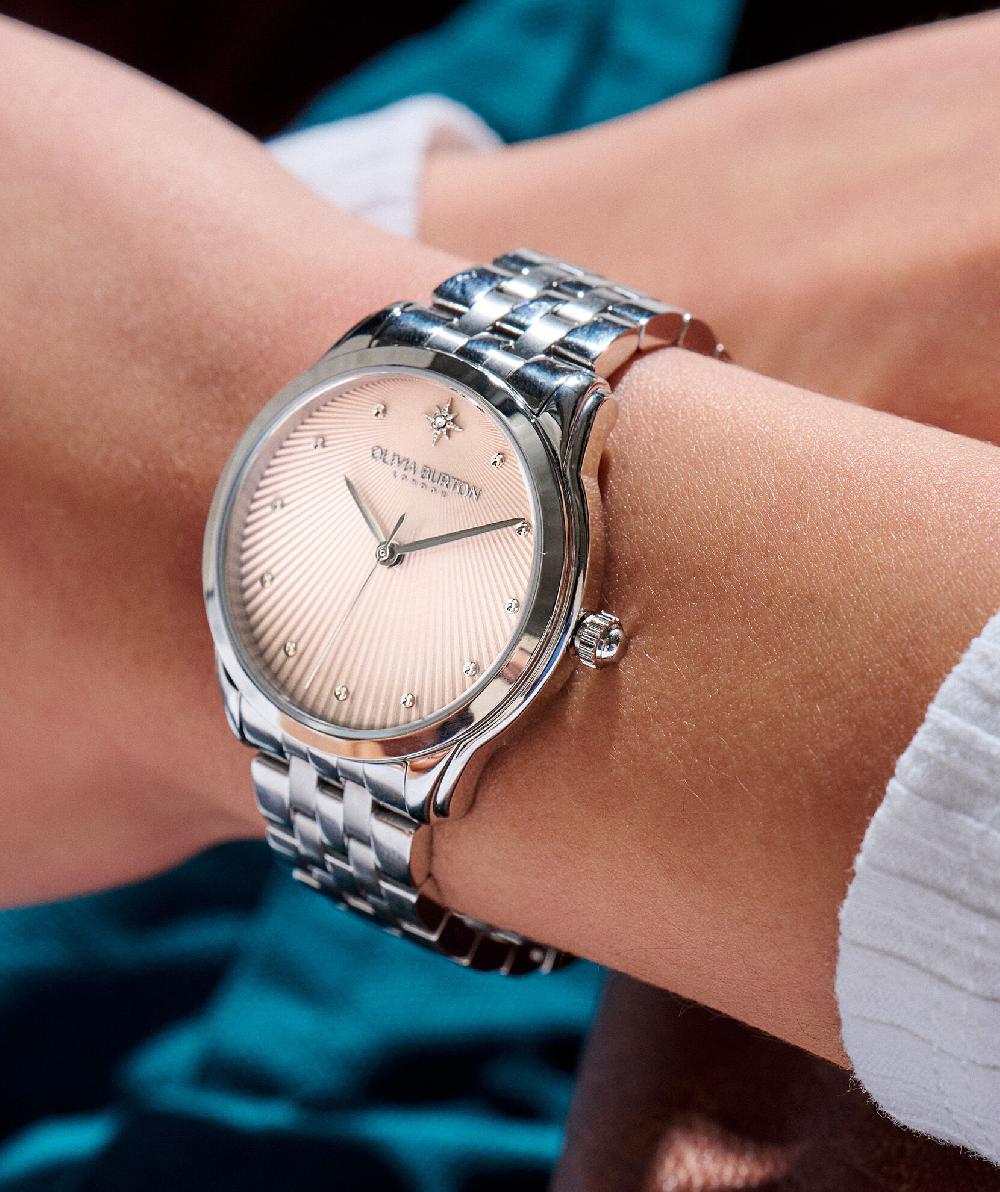 Olivia Burton 36mm Starlight Blush & Silver Bracelet Watch