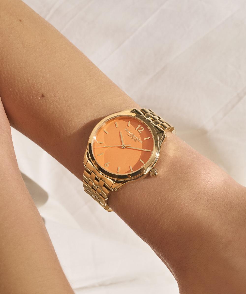 Olivia Burton 36mm Starlight Color Sweet Mandarin & Gold Bracelet Watch