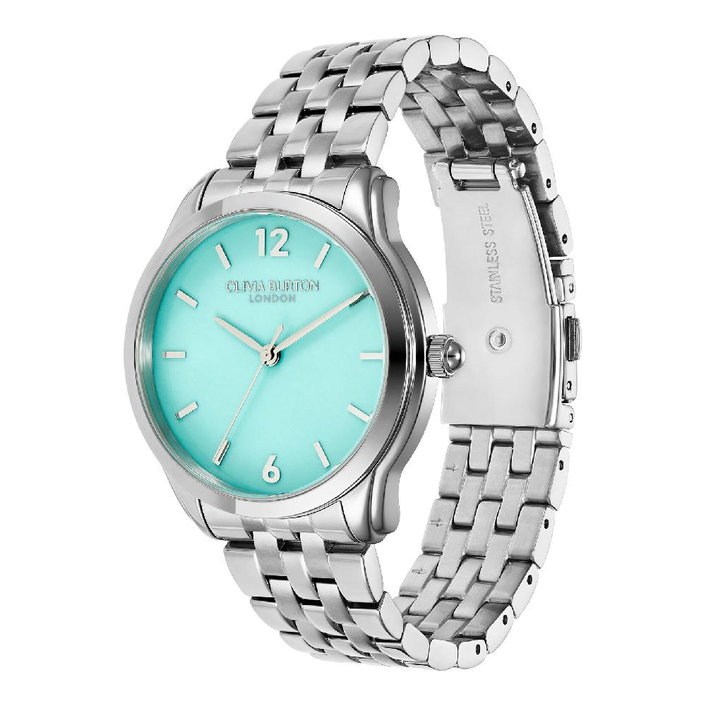 Olivia Burton 36mm Starlight Color Turquoise & Silver Bracelet Watch