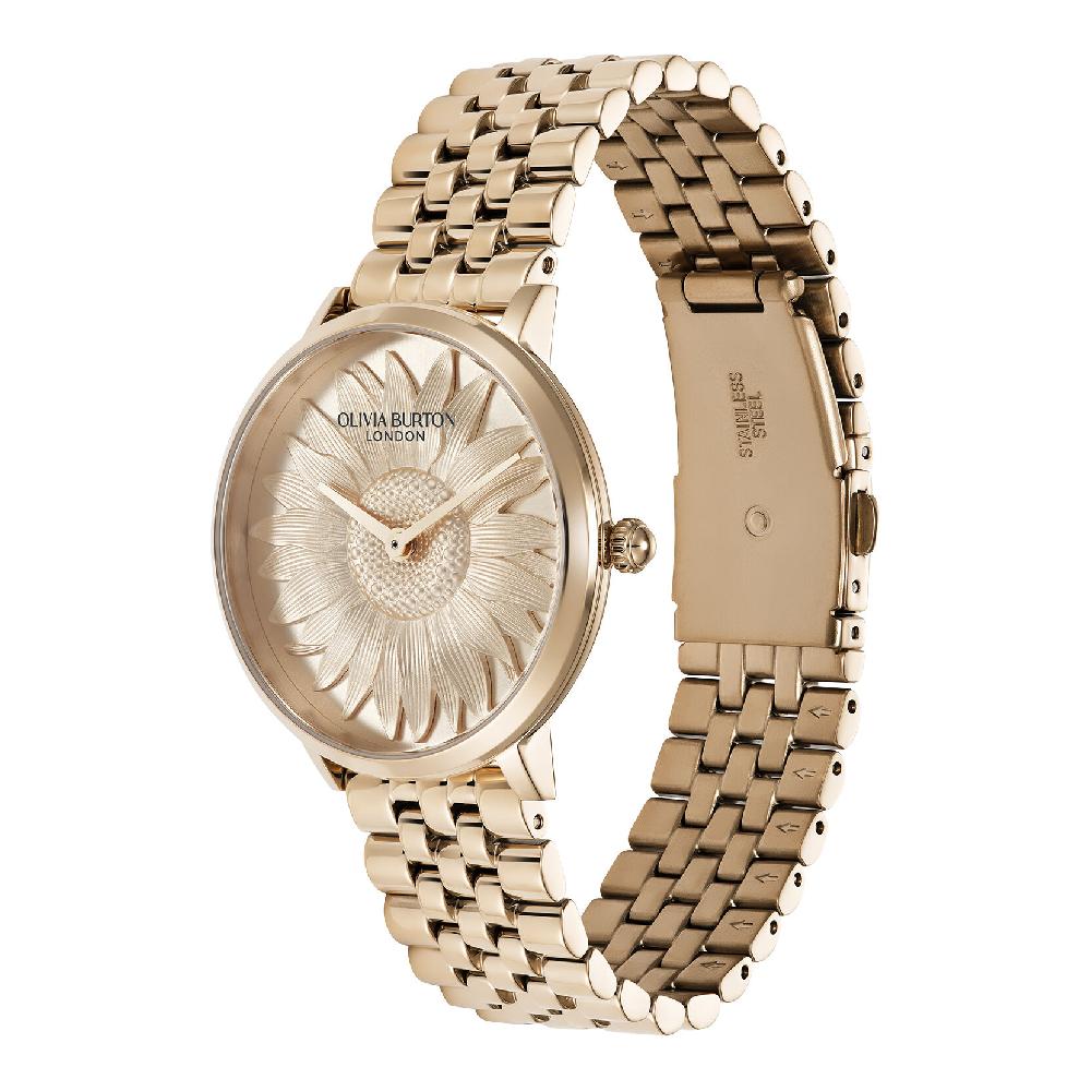 Olivia Burton 36mm Sunflower Rose Gold Bracelet Watch