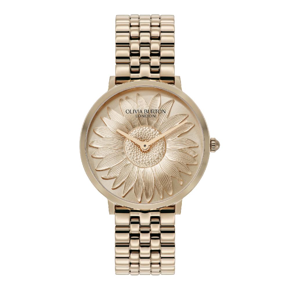 olivia burton 36mm Sunflower Rose Gold Bracelet Watch