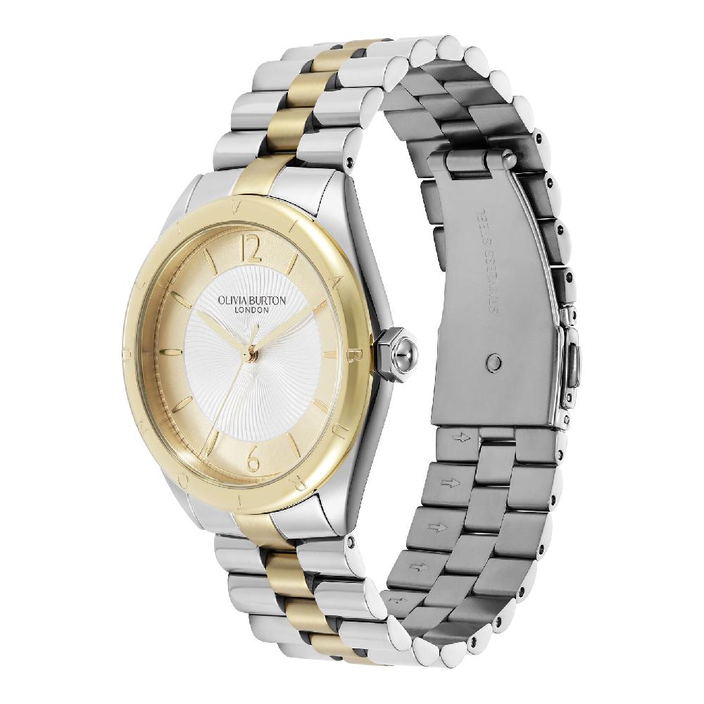 Olivia Burton 36mm Swirled White & Two Tone Bracelet Watch