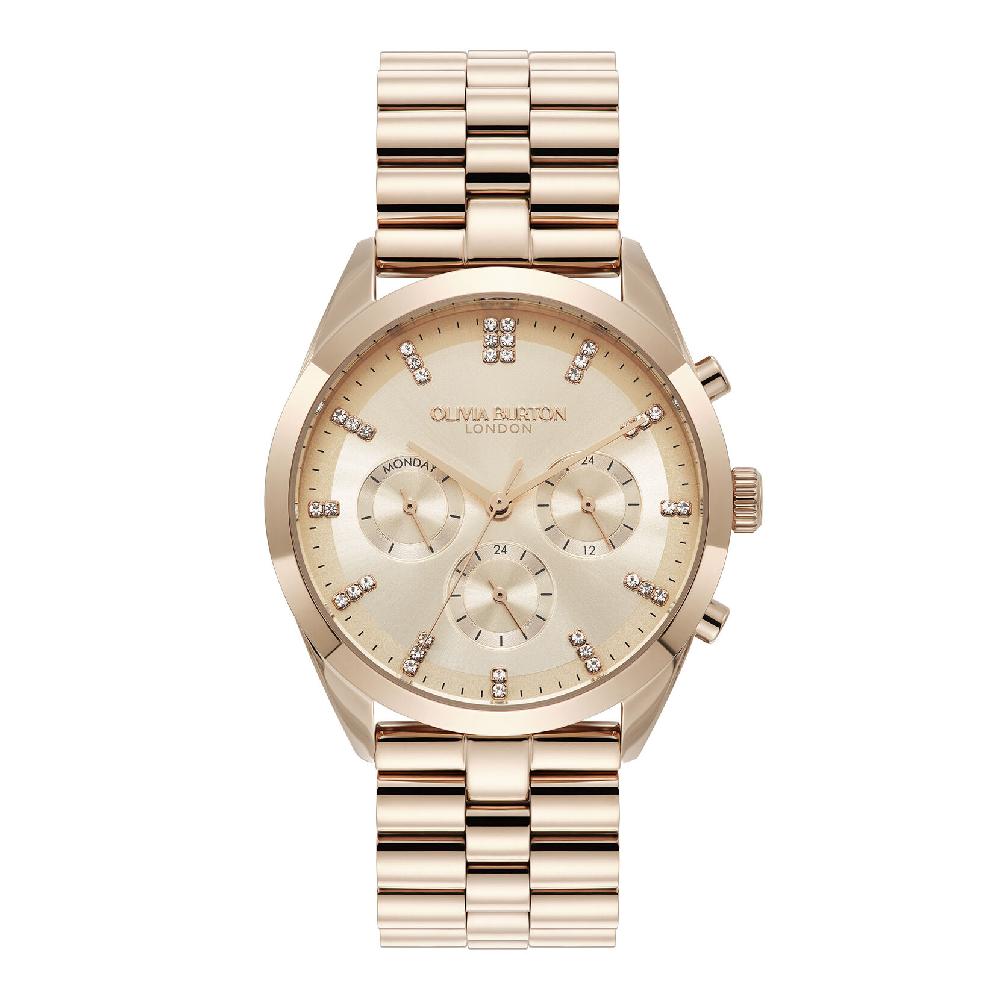 olivia burton 38mm City Classic Multifunction Carnation Gold Bracelet Watch olivia burton 38mm City Classic Multifunction Carnation Gold Bracelet Watch