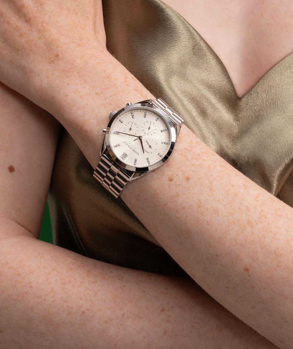 Olivia Burton 38mm City Classic Multifunction Silver Bracelet Watch