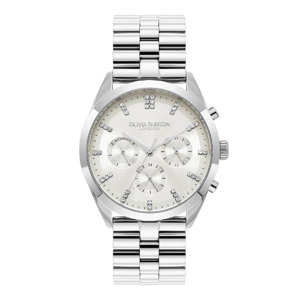 olivia burton 38mm City Classic Multifunction Silver Bracelet Watch