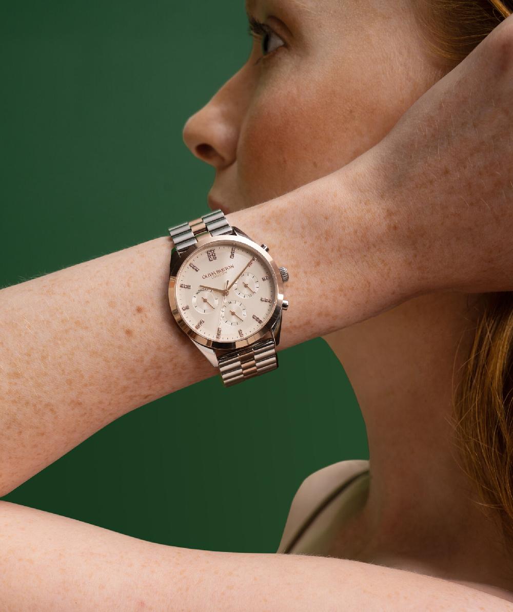 Olivia Burton 38mm City Classic Multifunction Two Tone Bracelet Watch