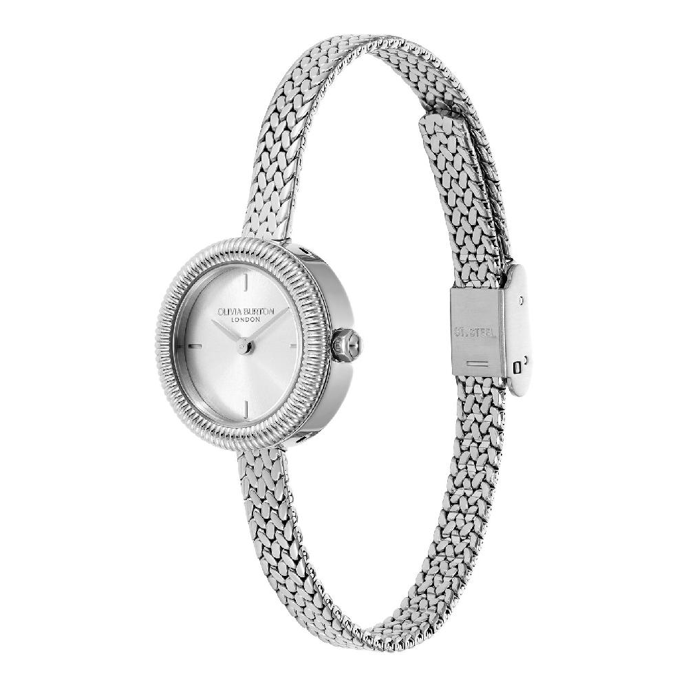 Olivia Burton 20mm Finery Silver Mesh Watch