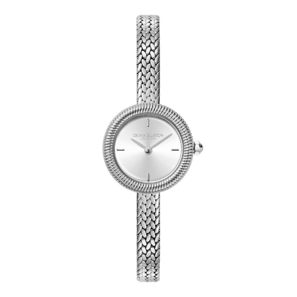 olivia burton 20mm Finery Silver Mesh Watch
