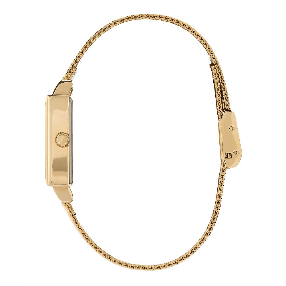 Olivia Burton 21mm Rectangle White & Gold Mesh Watch