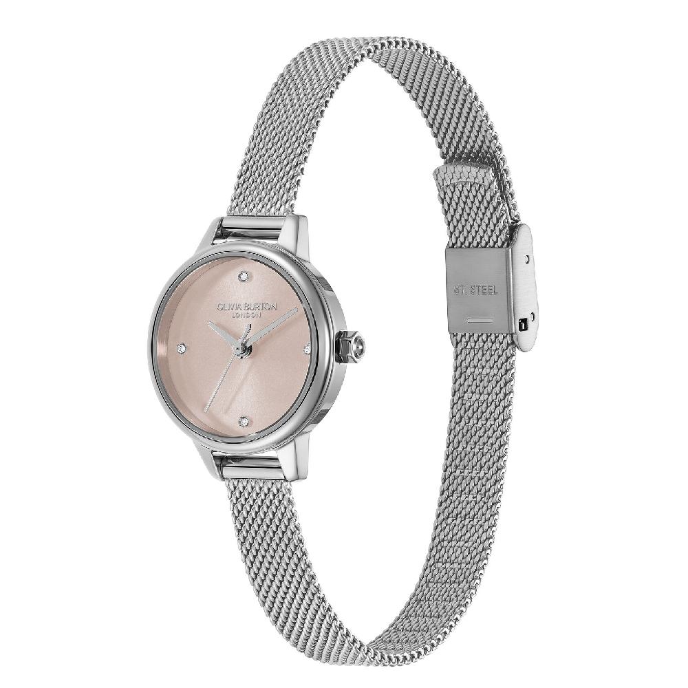 Olivia Burton 23mm Mini Primrose & Silver Mesh Watch