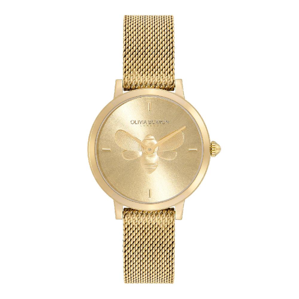olivia burton 28mm Bee Ultra Slim Gold Mesh Watch