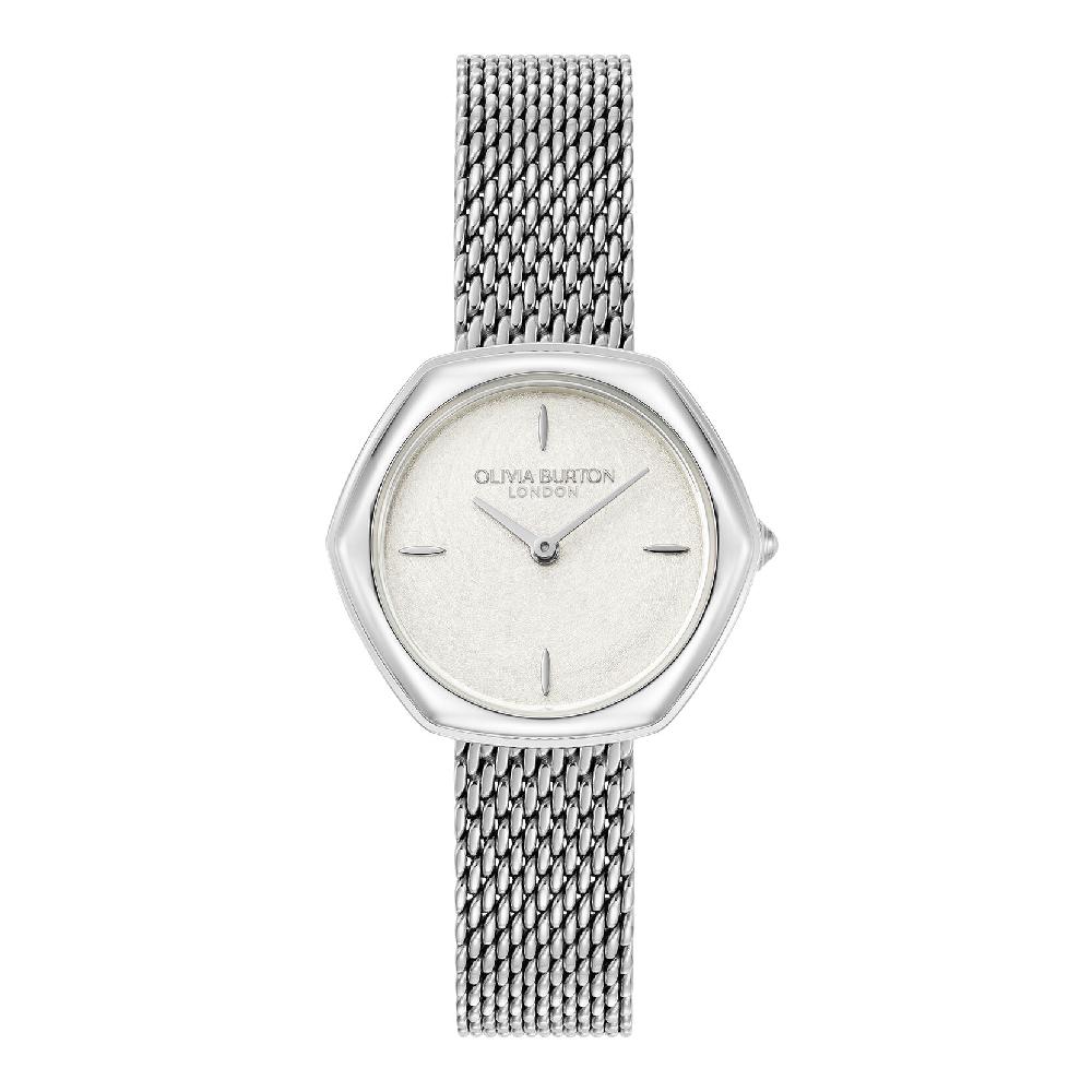 olivia burton 28mm Charing Silver Mesh Watch