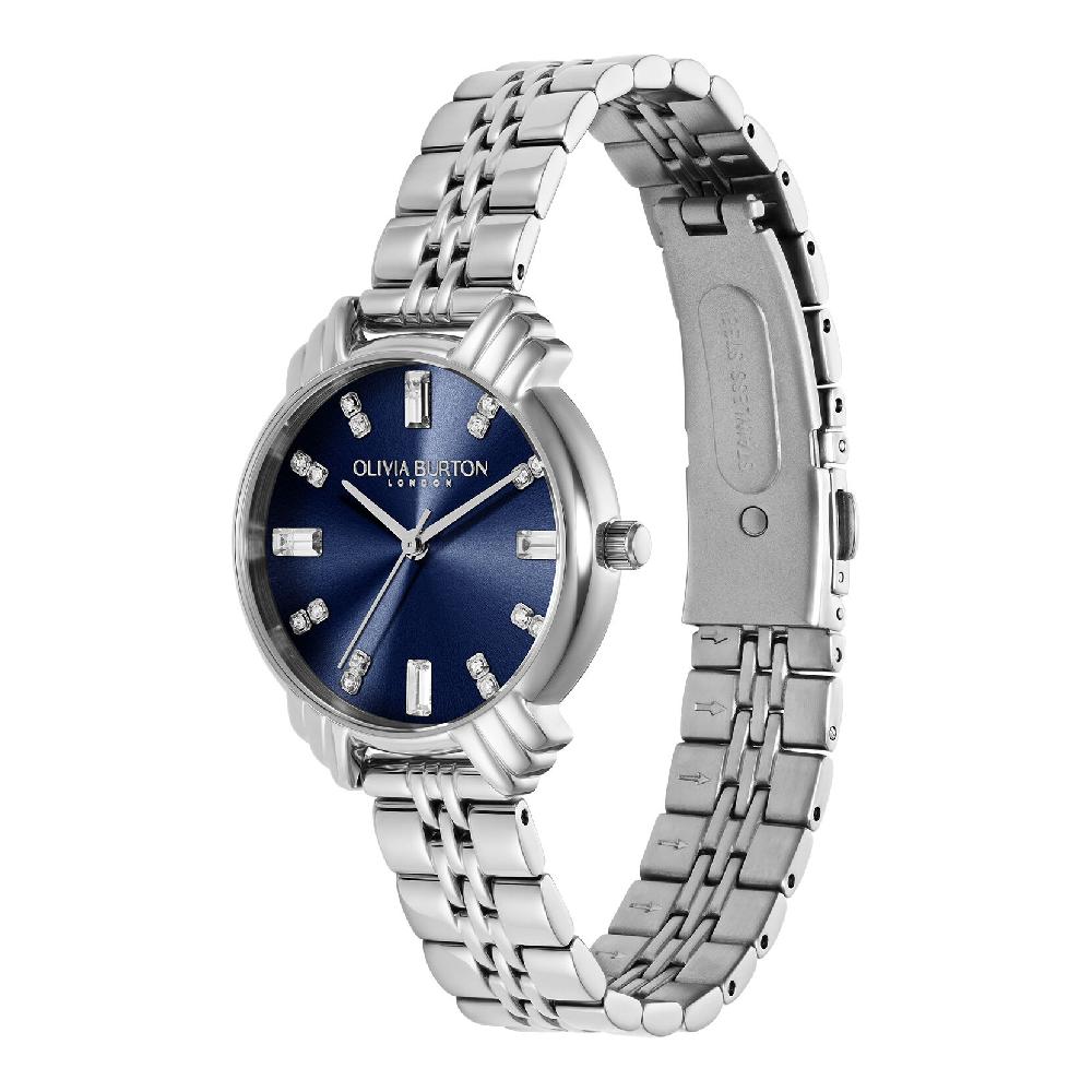 Olivia Burton 30mm Blue & Silver Bracelet Watch
